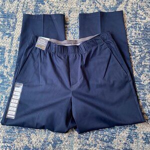 Haggar Men's Free No Iron Classic Fit Flat Front Full Elastic Pant